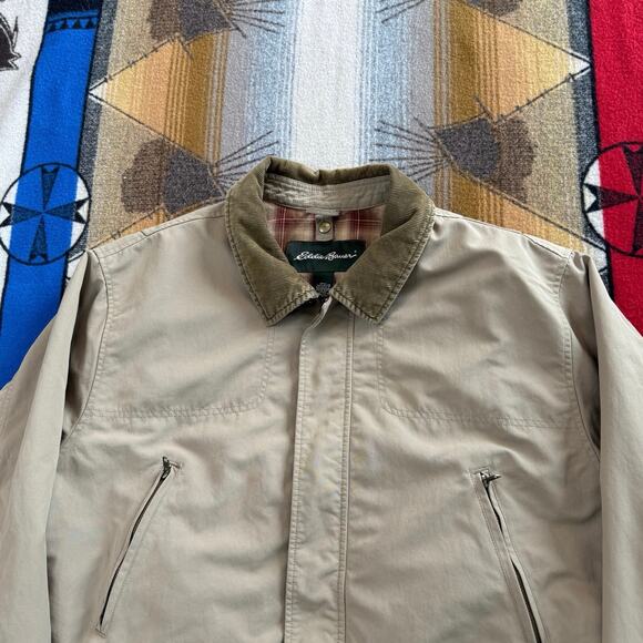 Vintage Men’s Eddie Bauer Barn Coat Size XL Plaid Lined Corduroy Collar - Picture 5 of 12